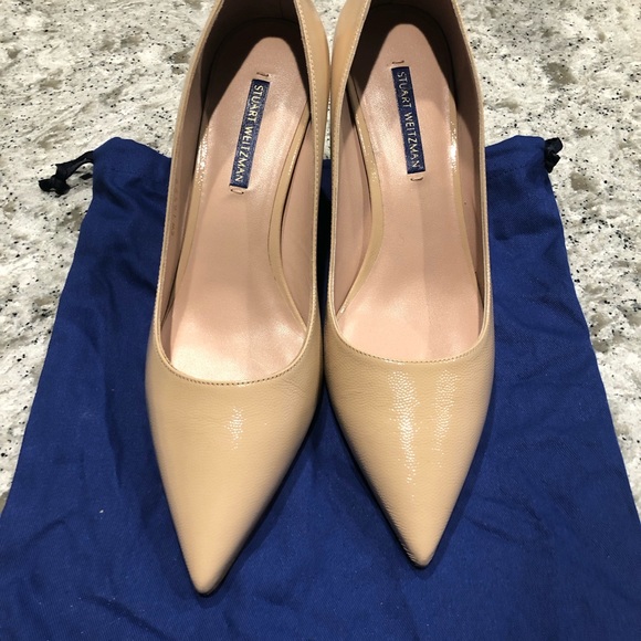 NWT Stuart Weitzman sz 9 block heels light tan 3” heel - Picture 4 of 4